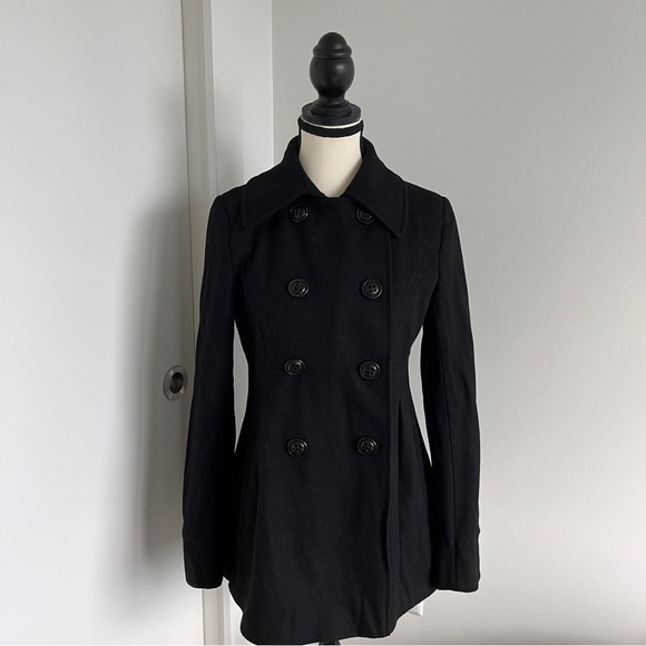 Dkny Jackets & Blazers - DKNY Black Double-Breasted Pea Coat